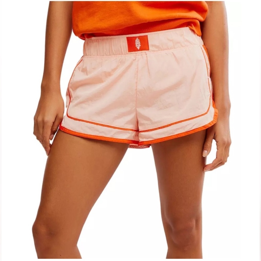 Free People Two-Tone Peach and Orange Athletic Shorts